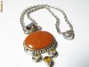 Medalion si lant masiv argint 925 cu citrine - Palace 60,3gr.