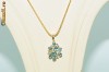 deosebit colier aur galben 14K cu pandantiv blue topaz 2,53CT