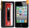 husa protectie iphone 4 neagra din silicon model caseta+  folie ecran