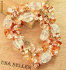 Colier cu pietre naturale de crystal si carnelian , L=50 cm