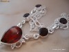 Colier argint masiv 92,5% cu piatra DE GRANAT (GARNET)!