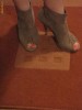 botine decupate (sandale), piele intoarsa perforata, grej, 38 aduse din Anglia, gen Zara, motivi