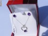 Superb set LANTISOR+PANDANT+CERCEI argint ornate cu 1.90 carate AMETISTE violet naturale