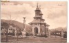 Azuga-biserica cu monumentul circulata 1906