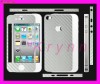 I10 - Folie Sticker de protectie - CARBON SKIN - Apple iPhone 4G - fata spate si lateralele, full body kitt - silver, argintiu