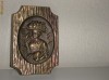 Obiect-tablou decor de colectie anii 1910-1920 portret femeie din bronz