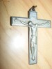 CRUCIFIX ARGINTAT ,VECHI,MARE-ARGINT
