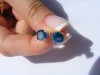 Cercei STUD cu 2 BRILIANTE albastre de 1 CARAT fiecare cu certificat de autenticitate