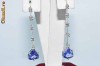 superbi cercei aur alb 14K cu diamante si tanzanite naturale 2.6CT