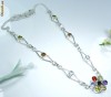 Colier/lantisor piatraGarnet, citrin, ametist placat cu argint 925!