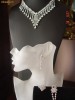 Set colier, cercei, bratara si inel placate cu aur alb cu cristale swarovski- bijuterii handmade mireasa