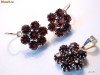 cercei aur cu granate Bohemian Garnet Set medalion si cercei