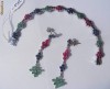 Set Bratara + Cercei ag, 21.4g, monturi florale cu 12,5 CARATE SAFIRE, RUBINE si SMARALDE