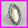 RT14 - Inel vintage dragut din argint tibetan cu topaz simulat , marime ajustabila
