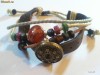 Bratara din Piele, Hand Made, African Tribal, Fashion, Pandantiv NOU !!!