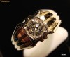 inel aur 14K cu diamant 0.95 ct. barbatesc old cut certificat
