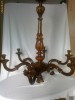 CANDELABRU ANTIC DIN LEMN CU 6 BRATE-LOUIS FILLIPE(SCULPTAT)