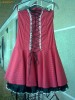 Rochie fara bretele, rosie cu picouri albe, deosebita, NOUA, ERF COLLECTION