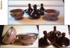 SET  MAROCAN - solnita cu 3 locase pt condimente + 2 boluri
