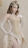 Corset nude din damasc cu dantela Corset nude din damasc cu dantela
