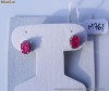 Cercei tip STUD aur 10K, 1.3g, cu 2 RUBINE de 7mm anturate cu 4 BRILIANTE !!