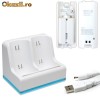 STAND INCARCATOR USB + 2 ACUMULATORI de 2800 mAh Wii Remote Nintendo
