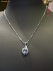 Set placat cu aur alb format din colier si cercei cu cristale cristale swarovski si blue opal- bijuterii handmade, mireasa