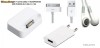 KIT DOCK + INCARCATOR 220V + CABLU DE DATE + CASTI IPHONE 3G / 3GS / 4G / 4S