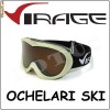 Ochelari VIRAGE, pentru ATV, moto, ski, snowboard, snowmobile, etc, rame cauciucate alb-galbui mate, lentile duble sferice aramii