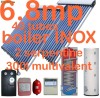 SISTEM COMPLET Panouri Solare 7mp - 40 tuburi vidate + Boiler cu dubla serpentina INOX multivalent 300 litri + accesorii
