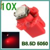 10buc T5 B8.5D 5050 1 SMD LED bord ROSU noi VW, OPEL , DAEWOO, ETC