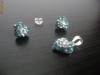 SET ARGINT MODEL INIMA CRISTALE SWAROVSKI ALBE VERZI