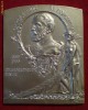 Medalie Carol I - Expozitia 1906 - Art Nouveau - Resch,1866-1906, COLABORATORILOR NOSTRII ,ARGINT ,STARE EXCEPTIONALA ,57MM X 70 MM ,ARTA PURA