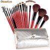 Trusa Set 18 Pensule Machiaj Maner Rosu Profesional din par natural Fraulein 38