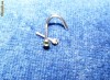 2 bucati de piercing pentru nas, din titan si din argint