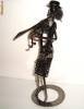 Figurina metal lady cu vioara - h 21 cm