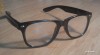 Ochelari tocilar Wayfarer stil Ray Ban - Rama pe Negru Neagra Rame Negre - Lentile Transparente - Nerd Geek Unisex - Calitate Superioara Germana