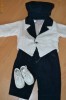 Costumas de botez 3 luni bleumarin cu alb