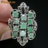 _ 925 Argint Marcat, Natural Emerald si  Marcasite _  INEL -  Marimea 7,75  (diametru 17,98 mm)  Smarald -