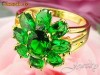 Inel placat cu aur de 18 k cu cristal smarald oval cut - bijuterii handmade mireasa