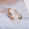 INEL deosebit FILAT IN AUR GALBEN de 14k (gold filled) cu 5 pietre Swarovski foarte stralucitoare, principala 8mm x 6mm! Cadoul perfect! Marimea 8 US!
