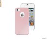 Husa spate Hard Back Cover Case + Folie Protectie si Carpa Microfibre Apple iPhone 4 4S Pink iGlaze by MOSHI Originala