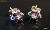 cercei aur 10K cu safire si diamante pentru fetite victorian style cercei aur 10K cu safire si diamante pentru fetite victorian style