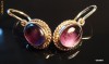 cercei aur 14K cu amethist amethyst caboson russia
