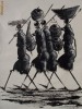 Tablou in ulei pe panza cu Maasai Africa K78594 78cm x 59cm palete de cutite