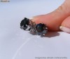 Cercei STUD aur alb 14K cu 2 DIAMANTE negre mari de 8mm, minim 2,5 CARATE fiecare !!!