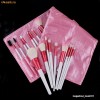 trusa de machiaj  cu 18 pensule din par natural si nylon + borseta Roz pentru un make-up profesional