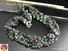 Colier , salba, margele  cu Pietre Naturale rubin in zoisite, rubyzoisite  , 152gr, 46cm