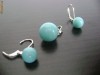 SET ARGINT PERLE COLORATE ALBASTRU DESCHIS CERCEI PANDANTIV