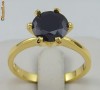 Vand inel placat cu aur de 14k(marcat)cu agata neagra taiata sub forma de  diamant